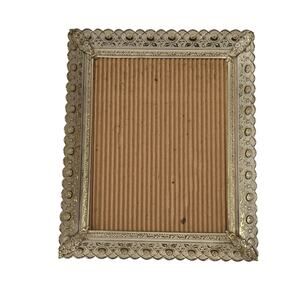 Picture Frame 8x10 Vintage Ornate Floral Washed White Hollywood Regency Retro